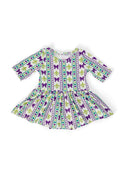 Mila & Rose ® Mardi Gras 3/4 Sleeve Twirl Bodysuit — main product shot