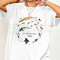 Marine Animals Go With The Flow T-Shirt – Ocean Sea Life Graphic Tee, Cute Sea Turtle & Whale Gift Shirt for Men & Women