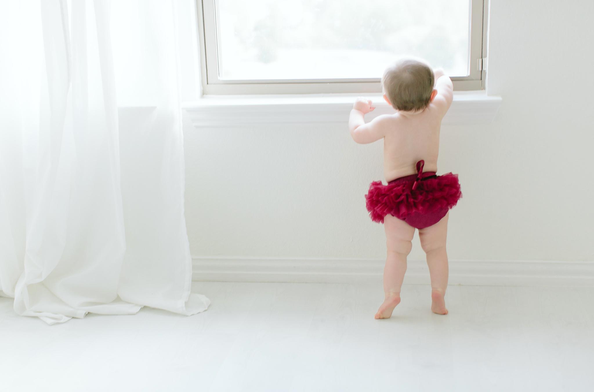 Mila & Rose ® Maroon Ruffle Tutu Bloomer — detail close-up