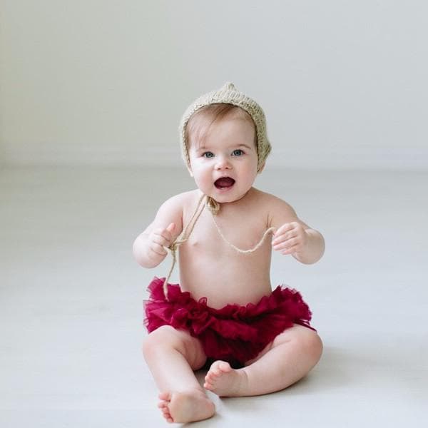 Mila & Rose ® Maroon Ruffle Tutu Bloomer — lifestyle context