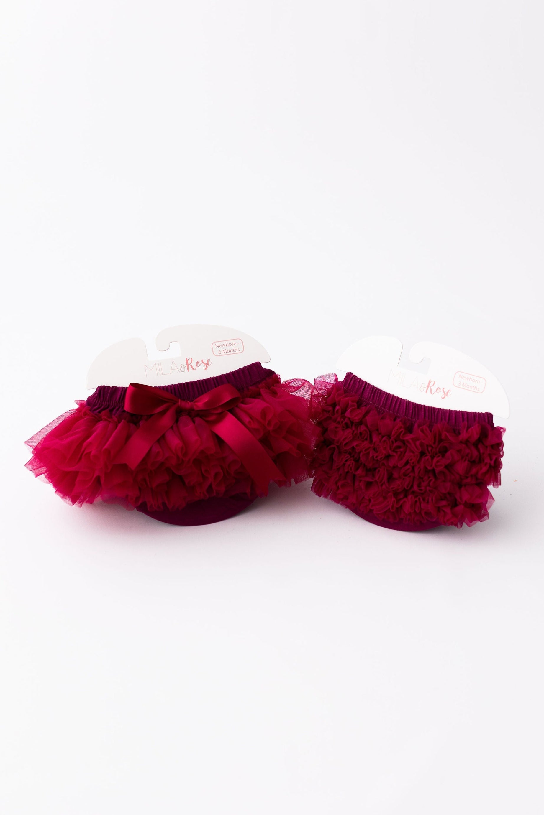 Mila & Rose ® Maroon Ruffle Bum Bloomer — detail close-up