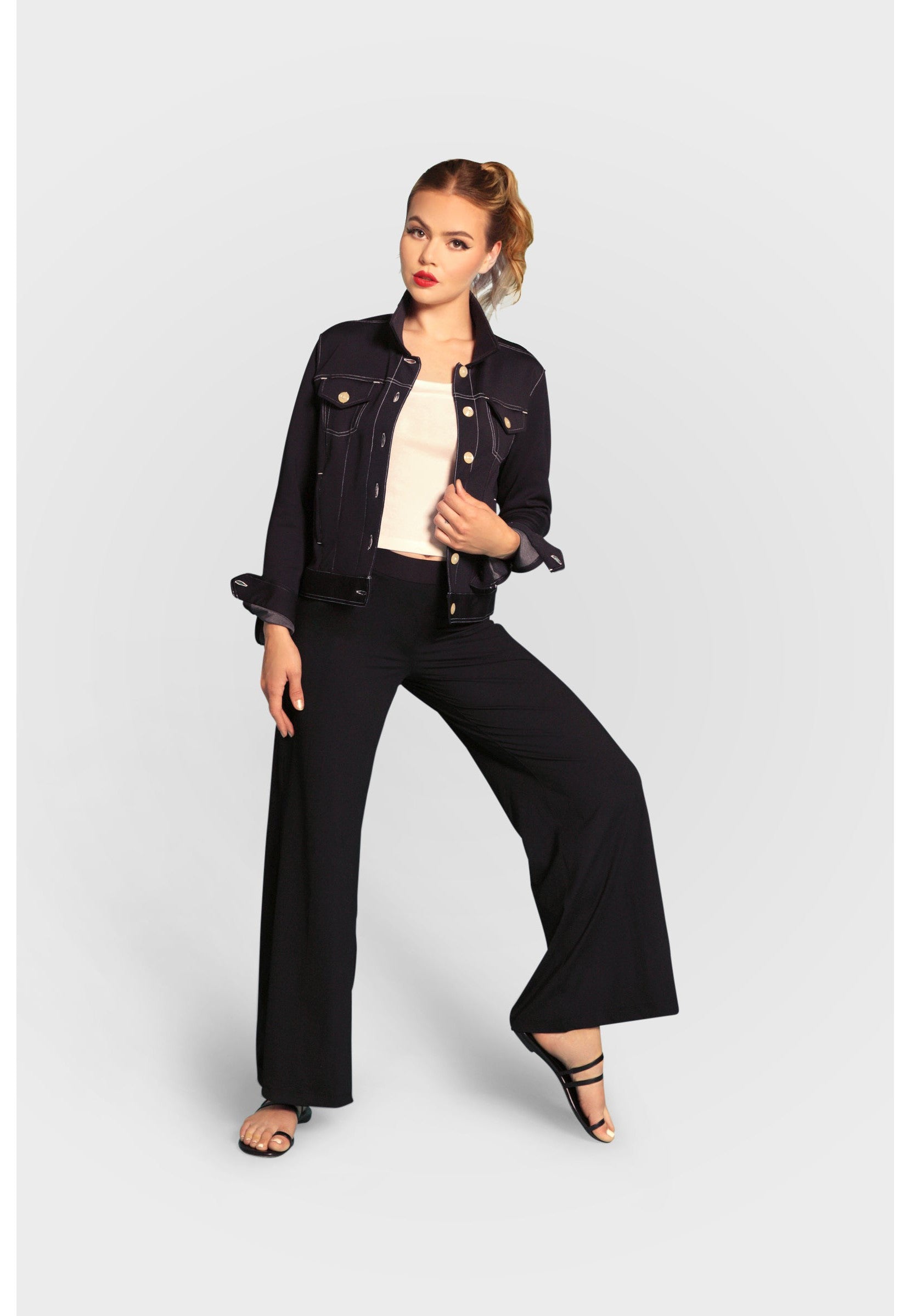 Buki Marta Wide Leg Pant — fabric or material detail