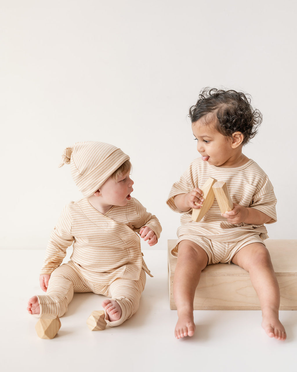 Dear Hayden Riley Magnetic Baby Set in Stripes — side view