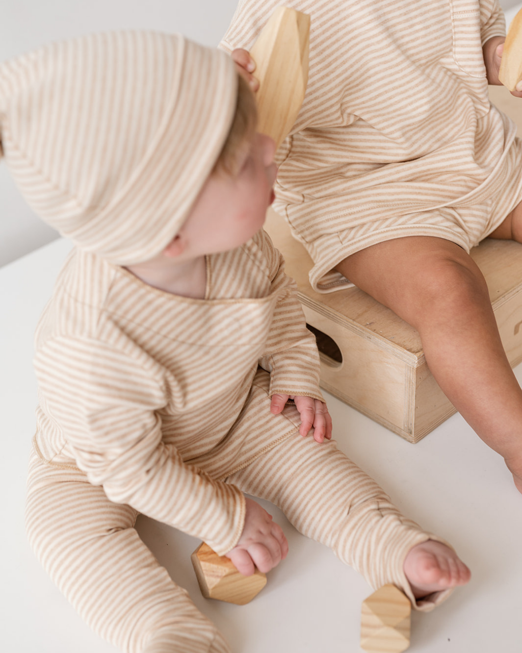 Dear Hayden Riley Magnetic Baby Set in Stripes — lifestyle context