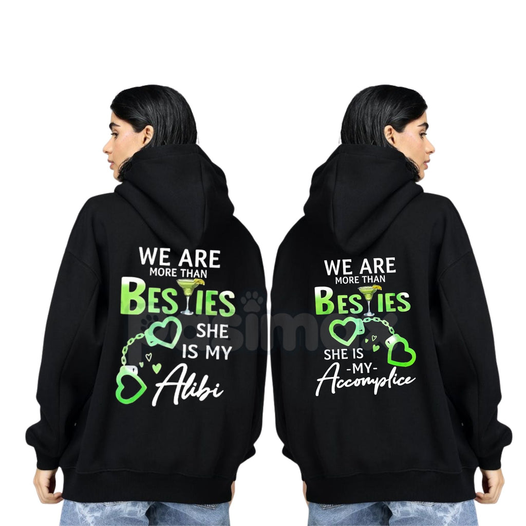 Pasimax Matching Best Friend Hoodie – "We Are More Than Besties" Graphic Fleece Pullover, Casual Unisex Couple Gift — main pr