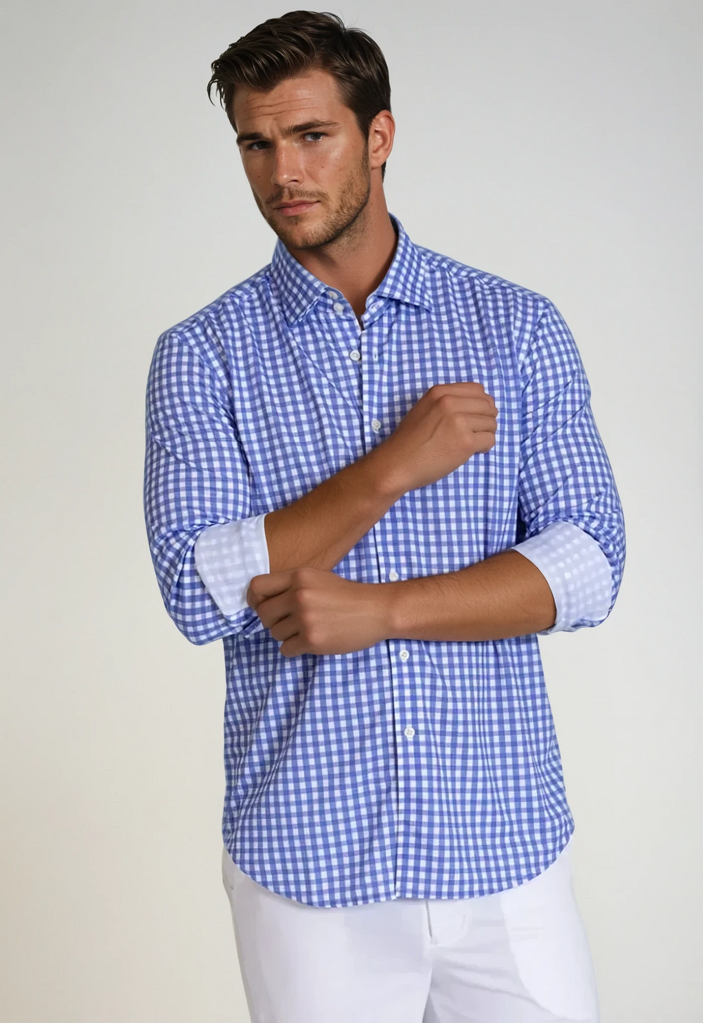Buki Mauro Dress Shirt 2-Pack - Teal/Blue — detail close-up