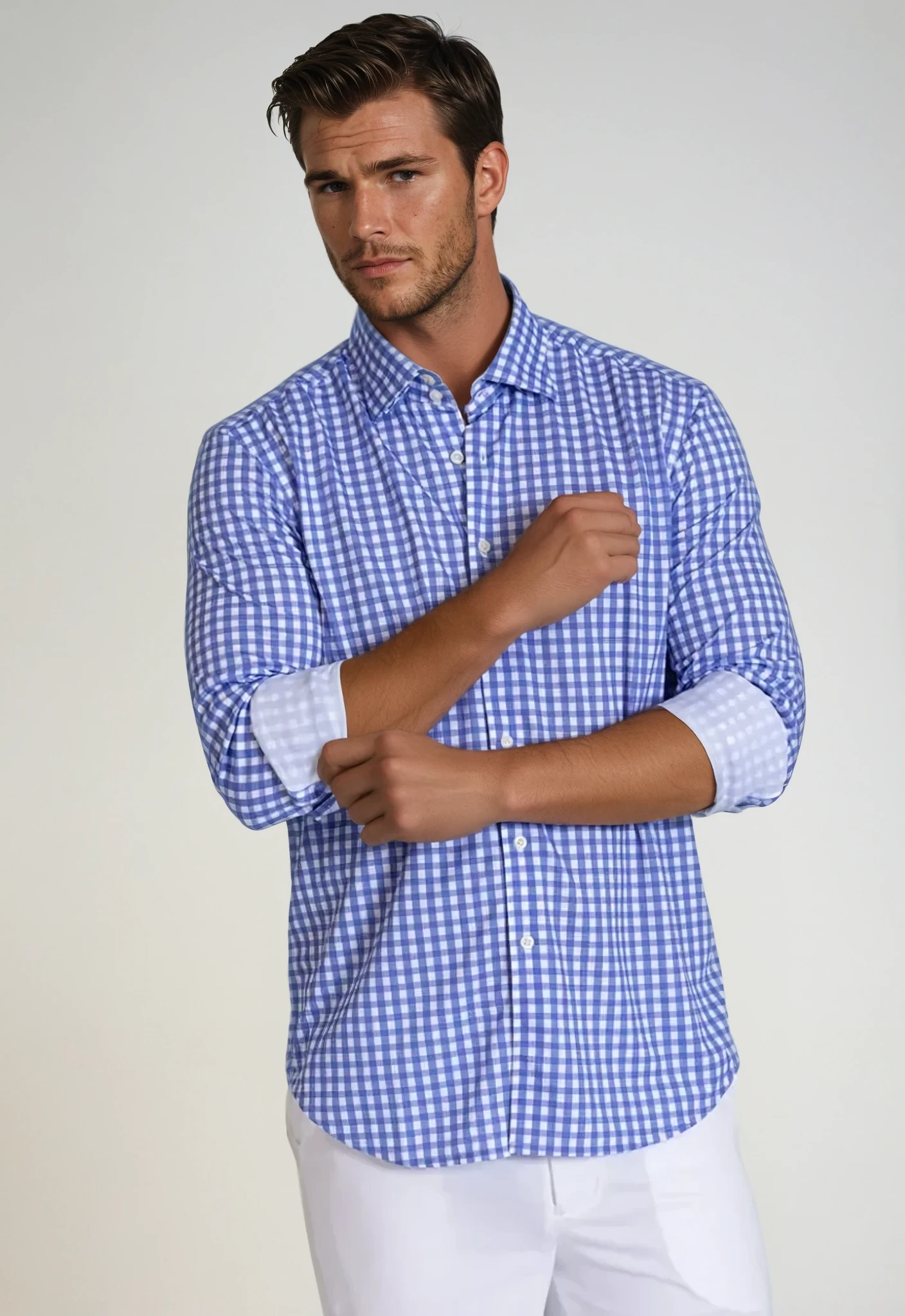 Buki Mauro Dress Shirt 2-Pack - Teal/Blue — detail close-up