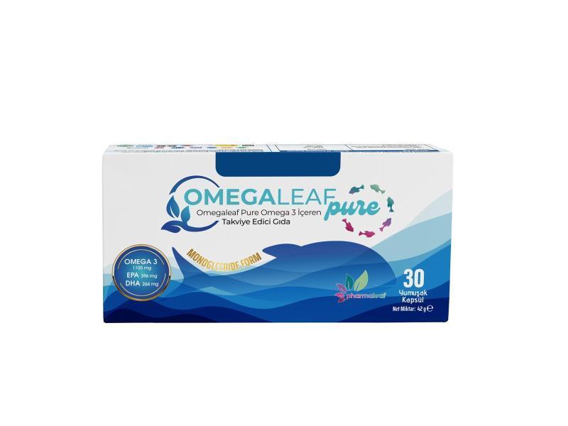 Omegaleaf Pure: Enhanced Omega-3 Supplement - Concentrated Fish Oil Softgels for Heart & Brain Health