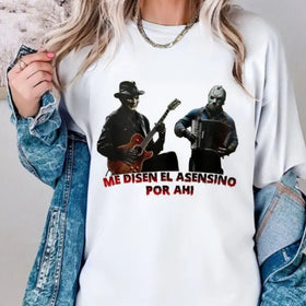 "Me Dicen El Asesino Por Ahí" Jason & Freddy T-Shirt