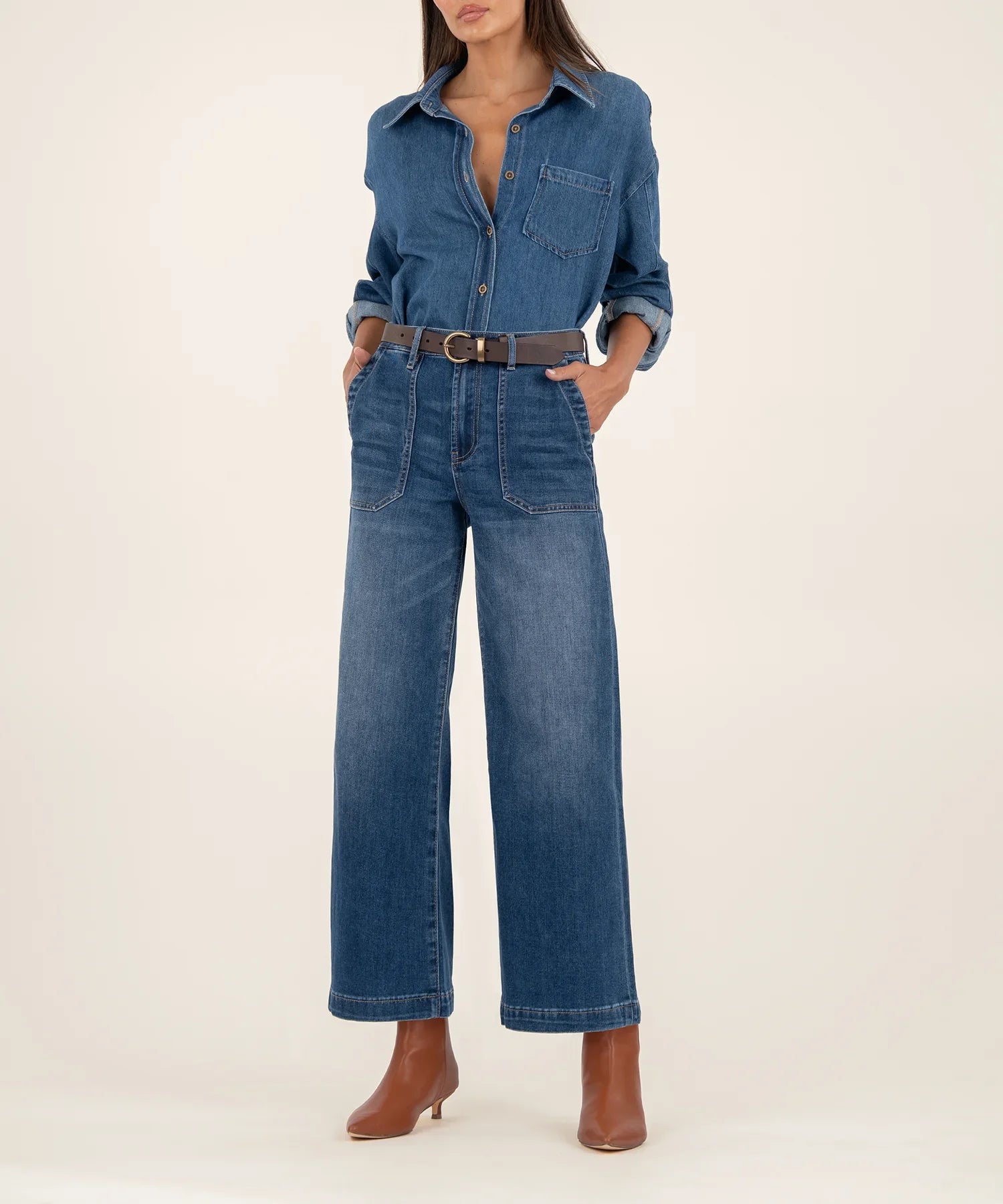KADOU BOUTIQUE Meg High Rise Wide Leg — detail close-up