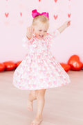 Mila & Rose ® Melt My Heart 3/4 Sleeve Ruffle Twirl Dress — main product shot