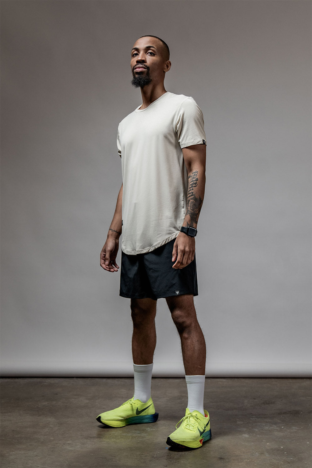 Varlo Men's Everyday Terra Tee (Sand Dust) — comparison shot