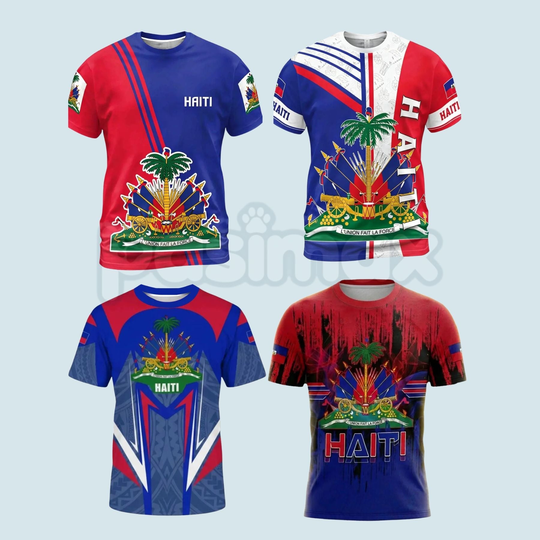 Men's Haiti Football Jersey – Comfortable Ethnic Pattern Sports Shirt, Haitian Pride Fan Apparel
