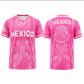 Men’s Light Pink Aztec Sun Stone V-Neck T-Shirt – Mexican Culture Graphic Tee, Pastel Heritage Sportswear