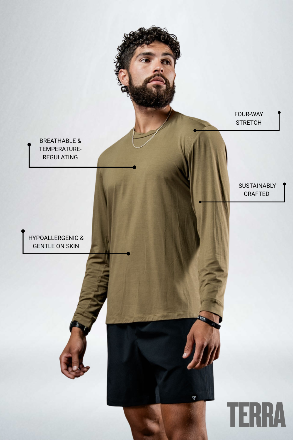 Varlo Men's Terra Recovery Field Shirt (Timber) — lifestyle context