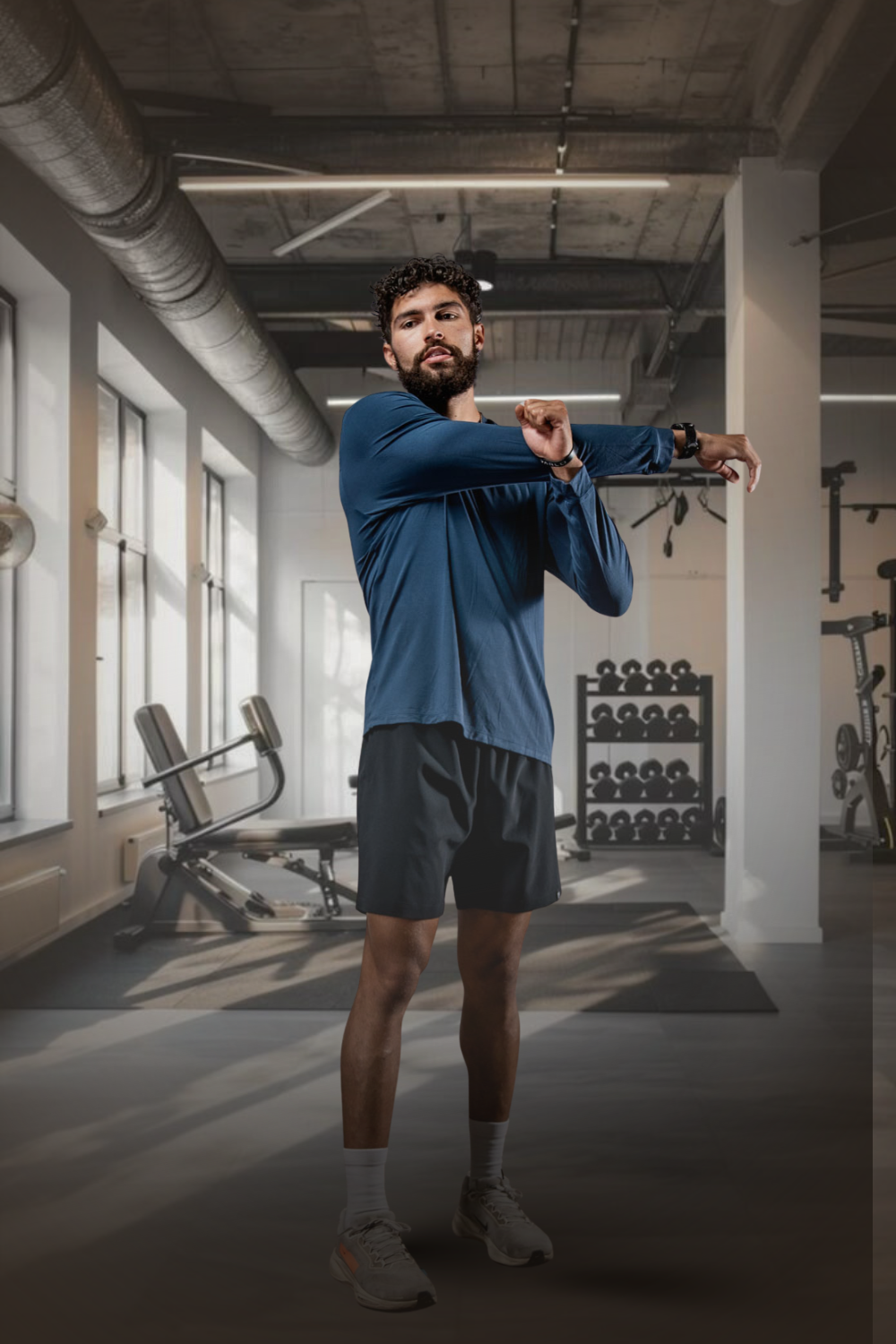 Varlo Men's Terra Recovery Field Shirt (Deepline Blue) — in-use photo