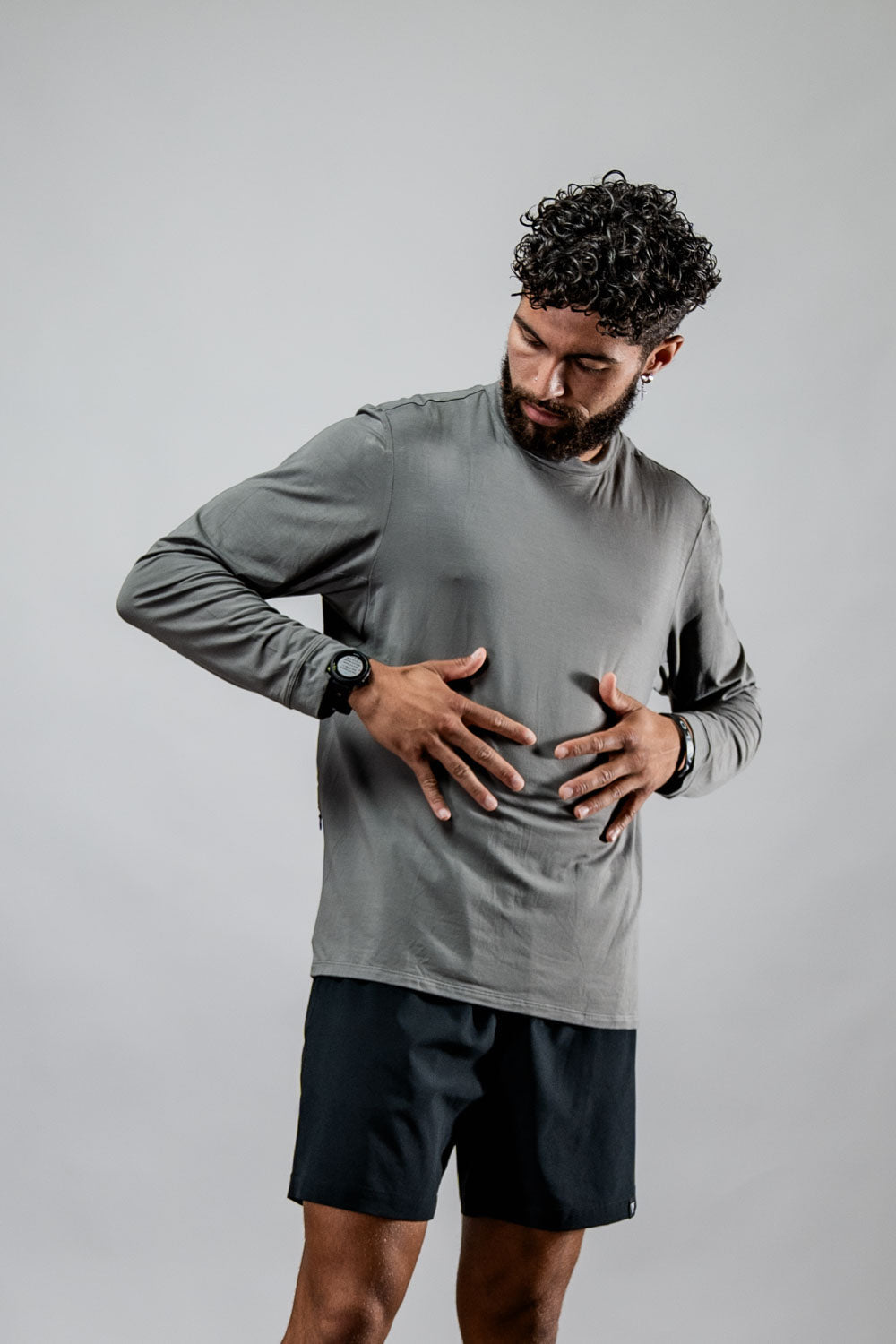 Varlo Men's Terra Recovery Field Shirt (Stone Gray) — detail shot 7
