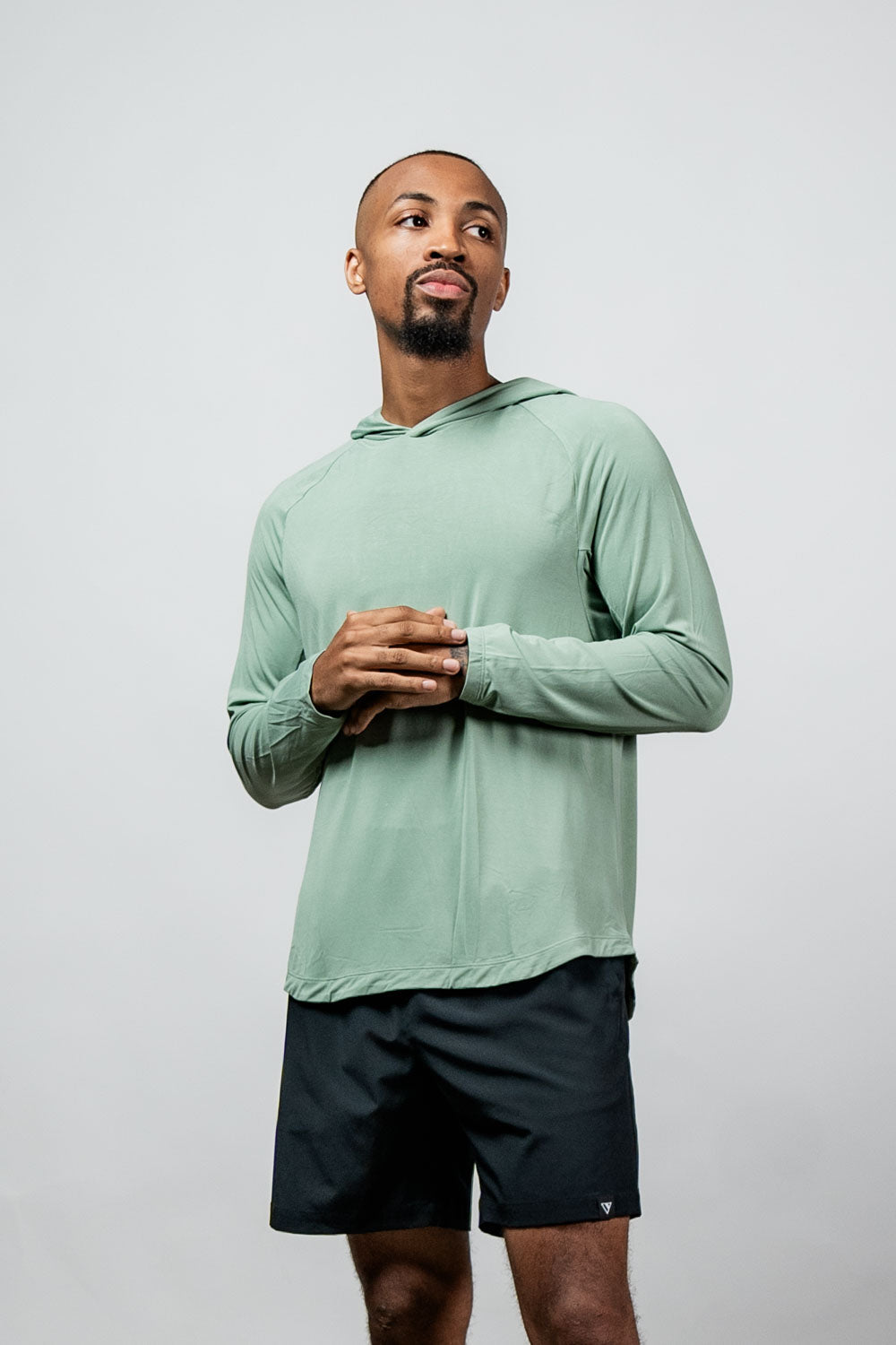 Varlo Men's Terra Recovery Element Hoodie Shirt (Low Light Olive) — color detail
