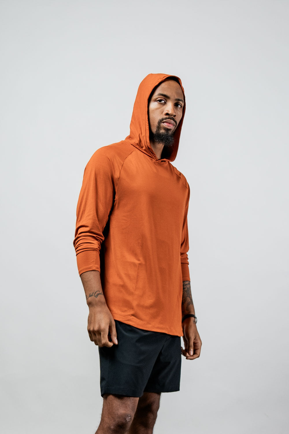 Varlo Men's Terra Recovery Element Hoodie Shirt (Sunfire Clay) — detail shot 7