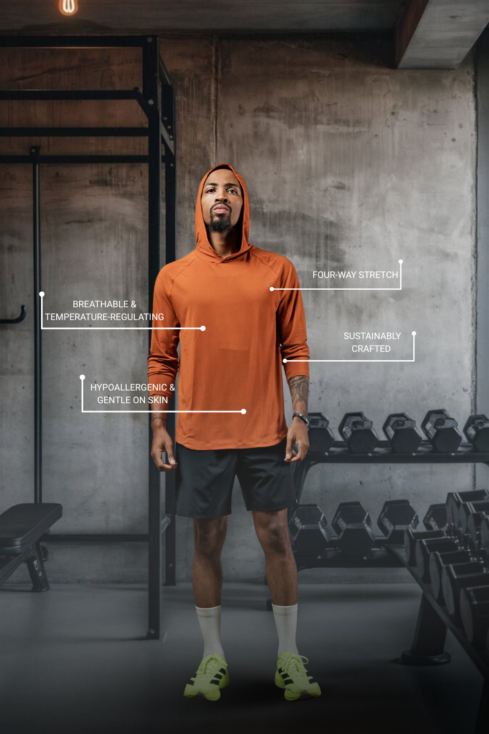 Varlo Men's Terra Recovery Element Hoodie Shirt (Sunfire Clay) — hoodies category context