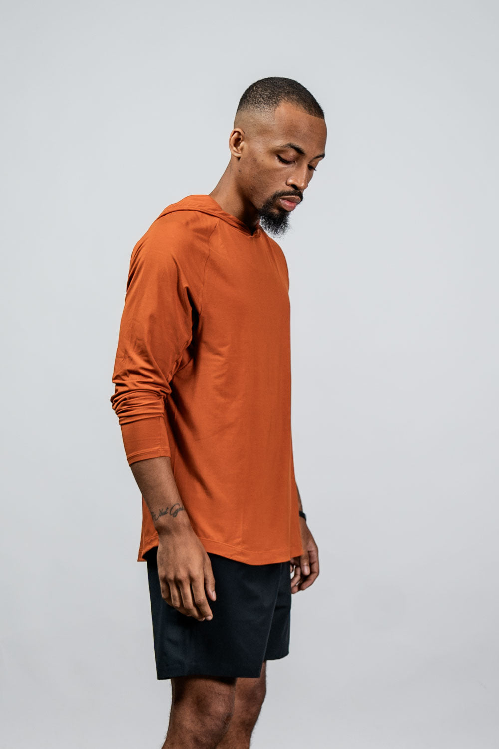 Varlo Men's Terra Recovery Element Hoodie Shirt (Sunfire Clay) — fabric or material detail