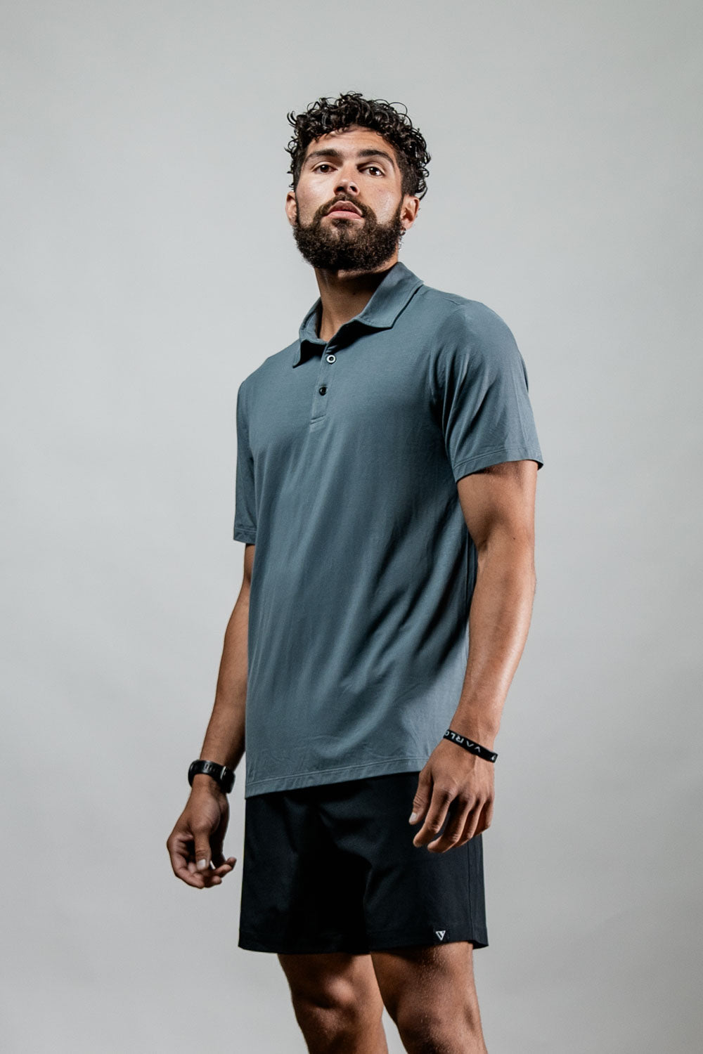 Varlo Men's Terra Recovery Polo (Ash Gray) — detail shot 8