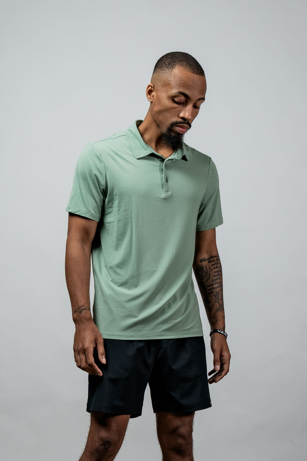 Varlo Men's Terra Recovery Polo (Low Light Olive) — alternative angle