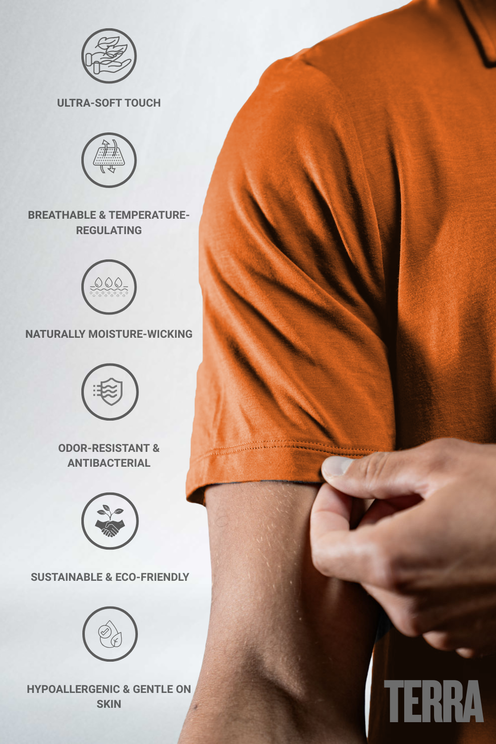 Varlo Men's Terra Recovery Polo (Sunfire Clay) — polo category context