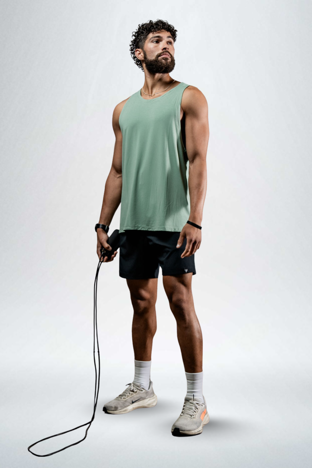 Varlo Varlo Men's Terra Recovery Tank (Low Light Olive) — fabric or material detail
