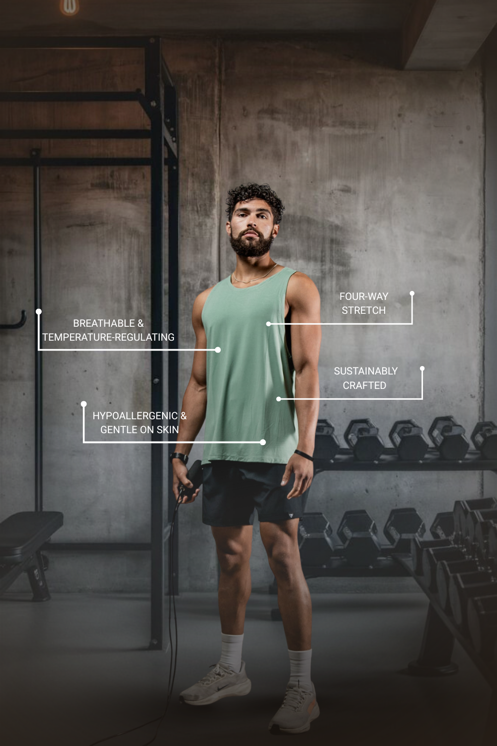 Varlo Men's Terra Recovery Tank (Low Light Olive) — tank top category context