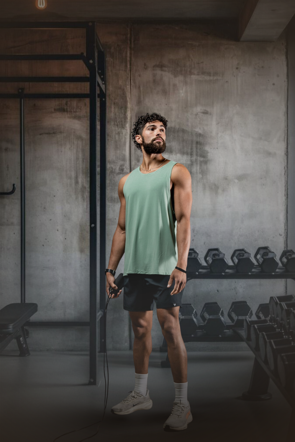 Varlo Varlo Men's Terra Recovery Tank (Low Light Olive) — side view