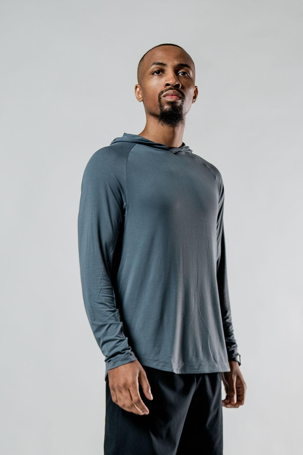 Varlo Men's Terra Recovery Element Hoodie Shirt (Ash Gray) — flat-lay composition