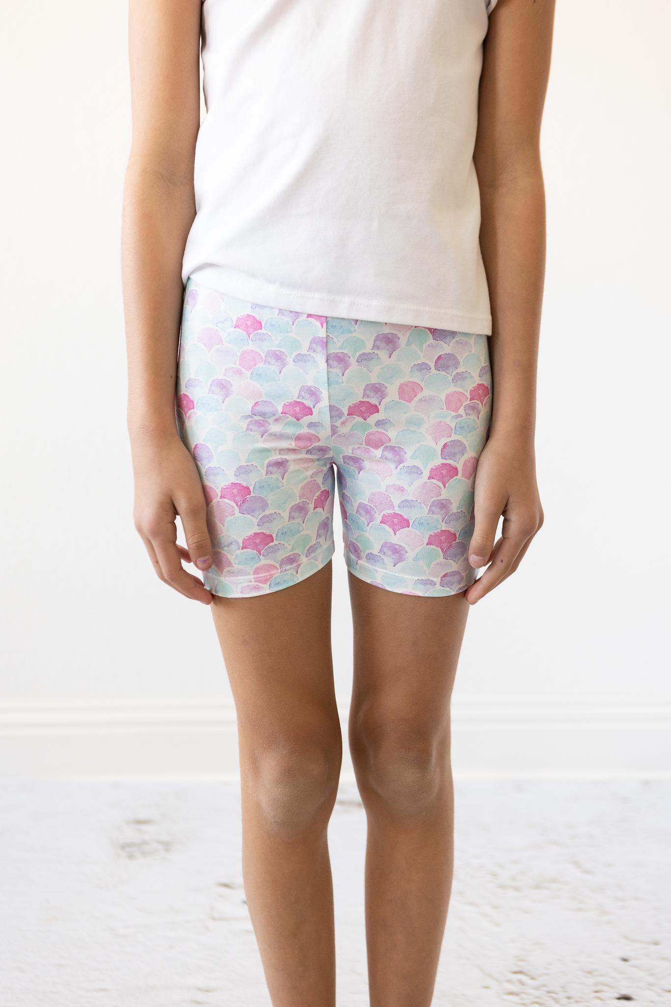 Mila & Rose ® Mermaid Scales Twirl Shorts — detail close-up