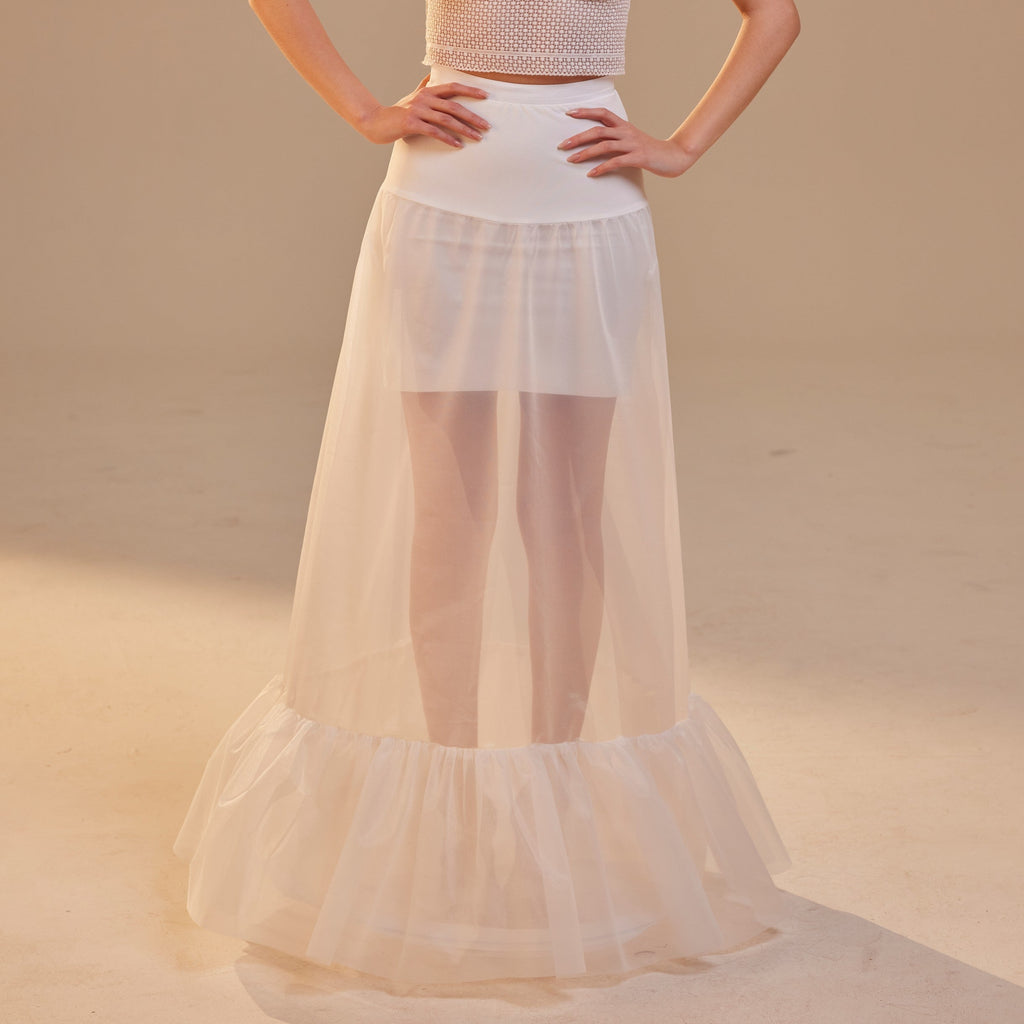 Mermaid Petticoat Skirt with Waist Corsage , Bridal Crinoline Slip – Bridal Port, view 2