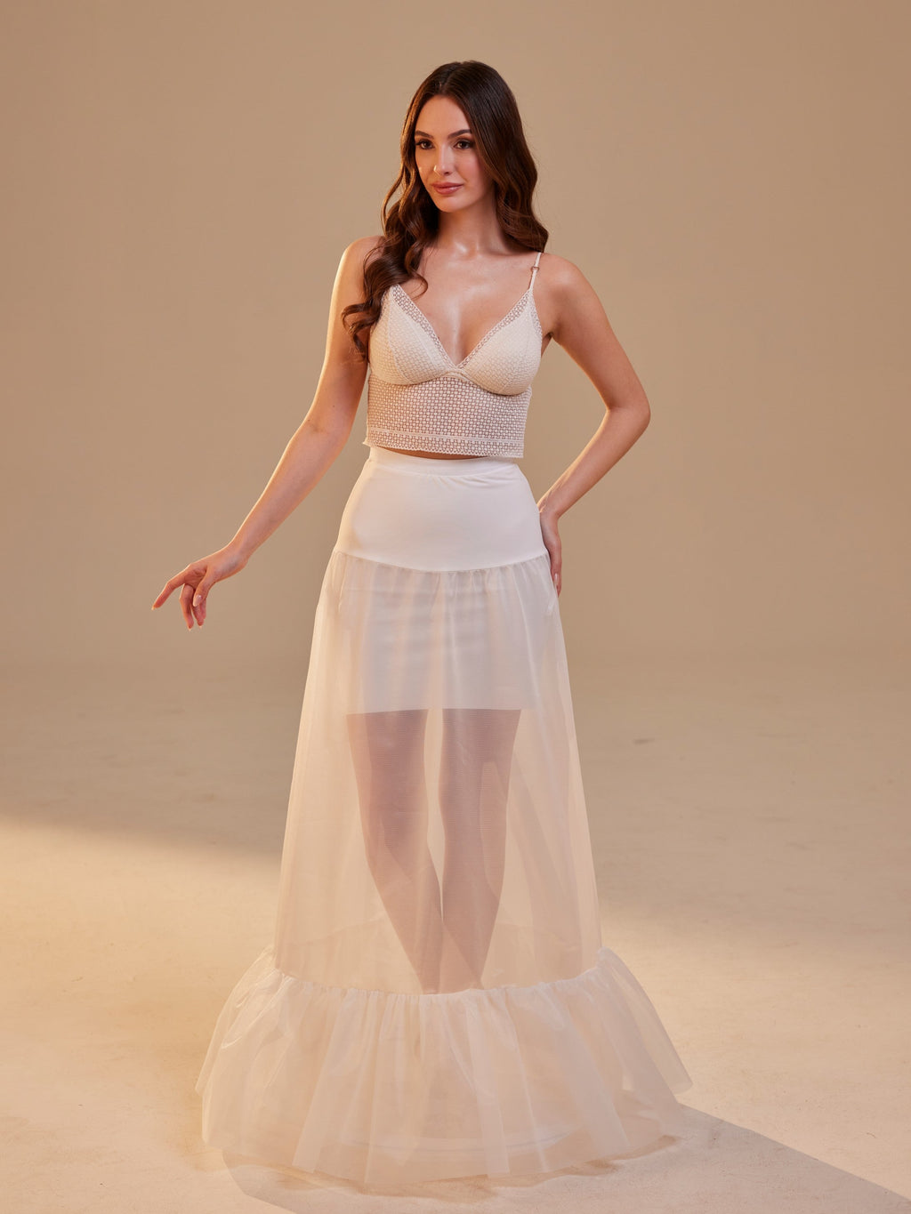 Mermaid Petticoat Skirt with Waist Corsage , Bridal Crinoline Slip – Bridal Port, view 4