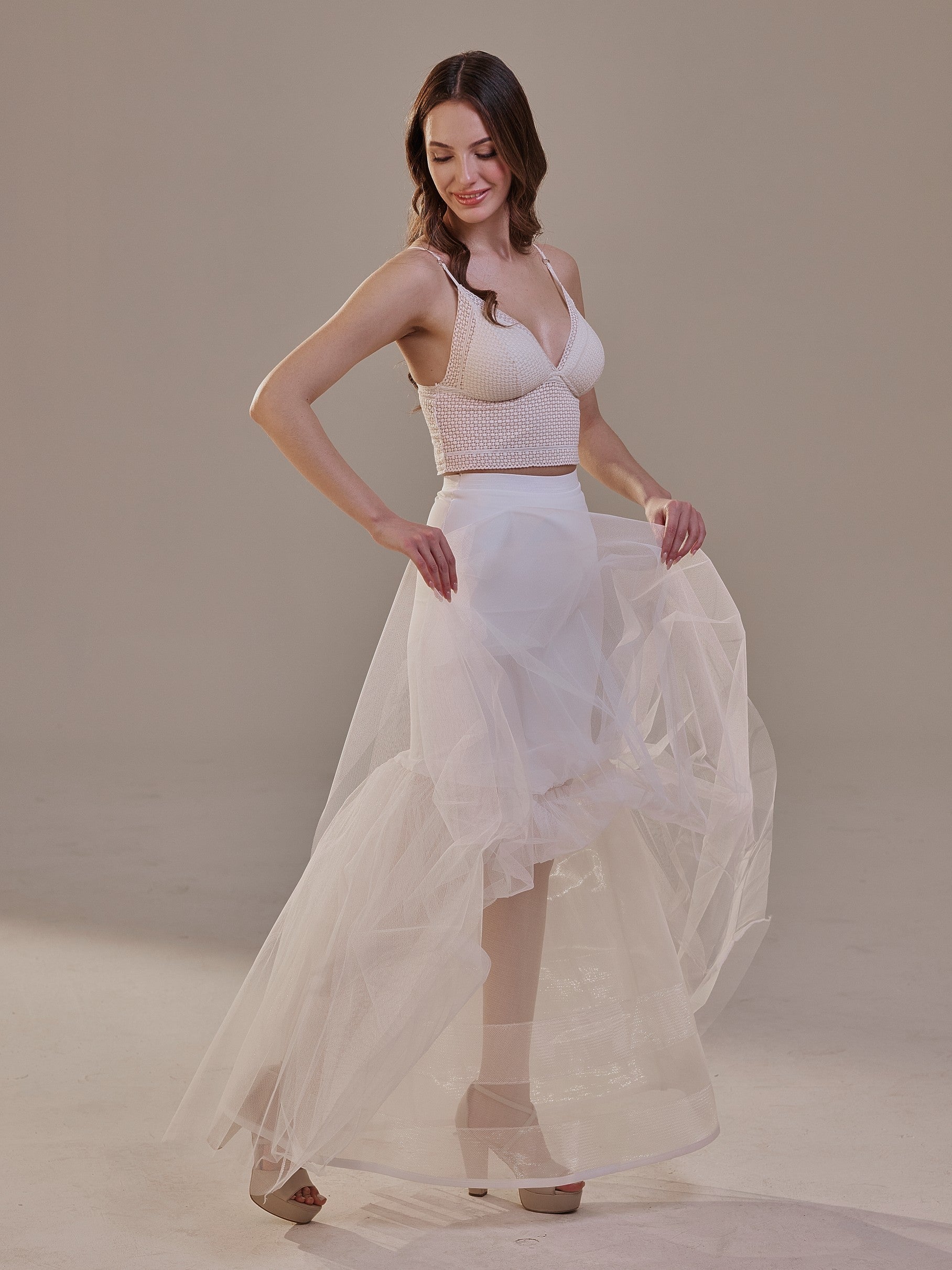 Mermaid Petticoat with Corsage and Hard Net Tulle Underskirt ,Wedding Crinoline with Petticoat Netting Fabric – Bridal Port, 