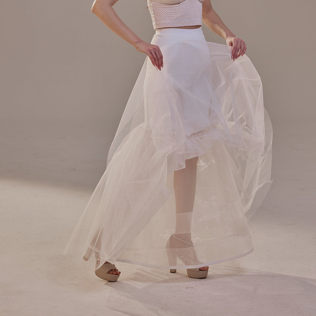 Mermaid Petticoat with Corsage and Hard Net Tulle Underskirt ,Wedding Crinoline with Petticoat Netting Fabric – Bridal Port