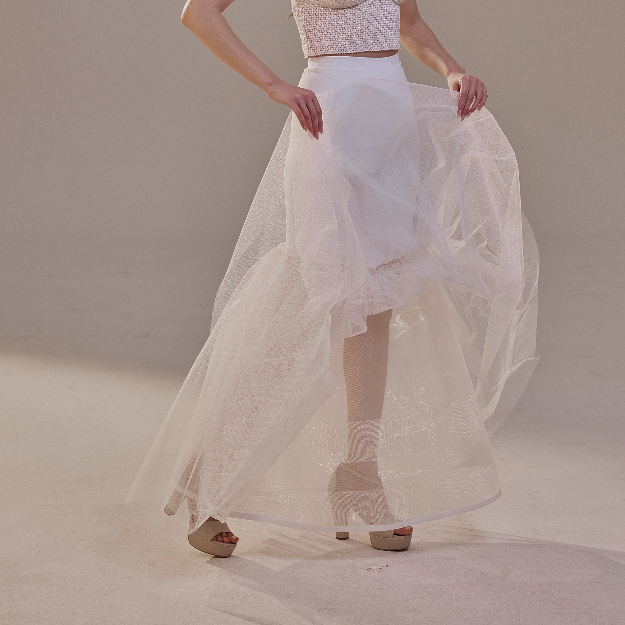 Mermaid Petticoat with Corsage and Hard Net Tulle Underskirt ,Wedding Crinoline with Petticoat Netting Fabric – Bridal Port