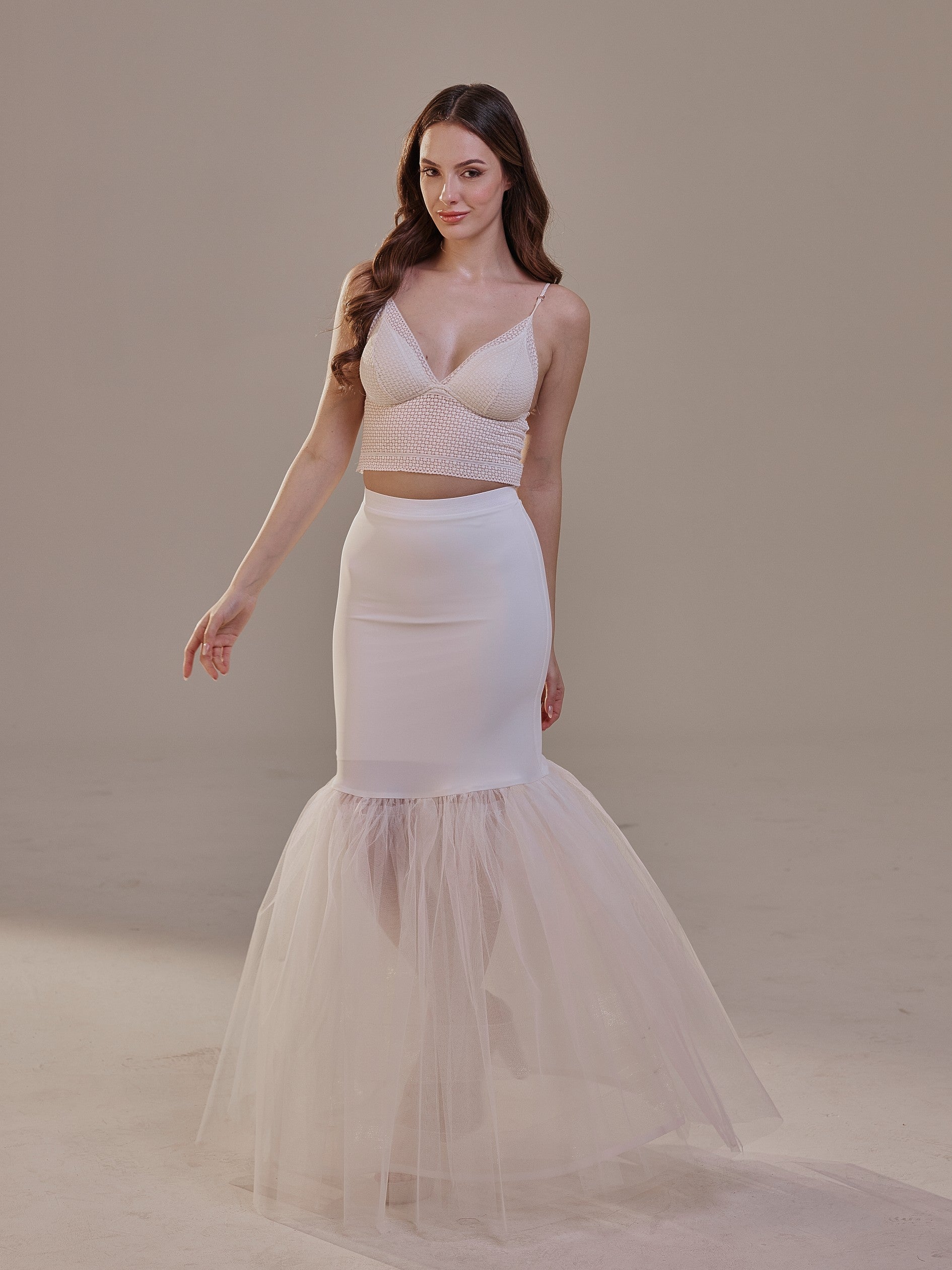 Mermaid Petticoat with Corsage and Hard Net Tulle Underskirt ,Wedding Crinoline with Petticoat Netting Fabric – Bridal Port, 