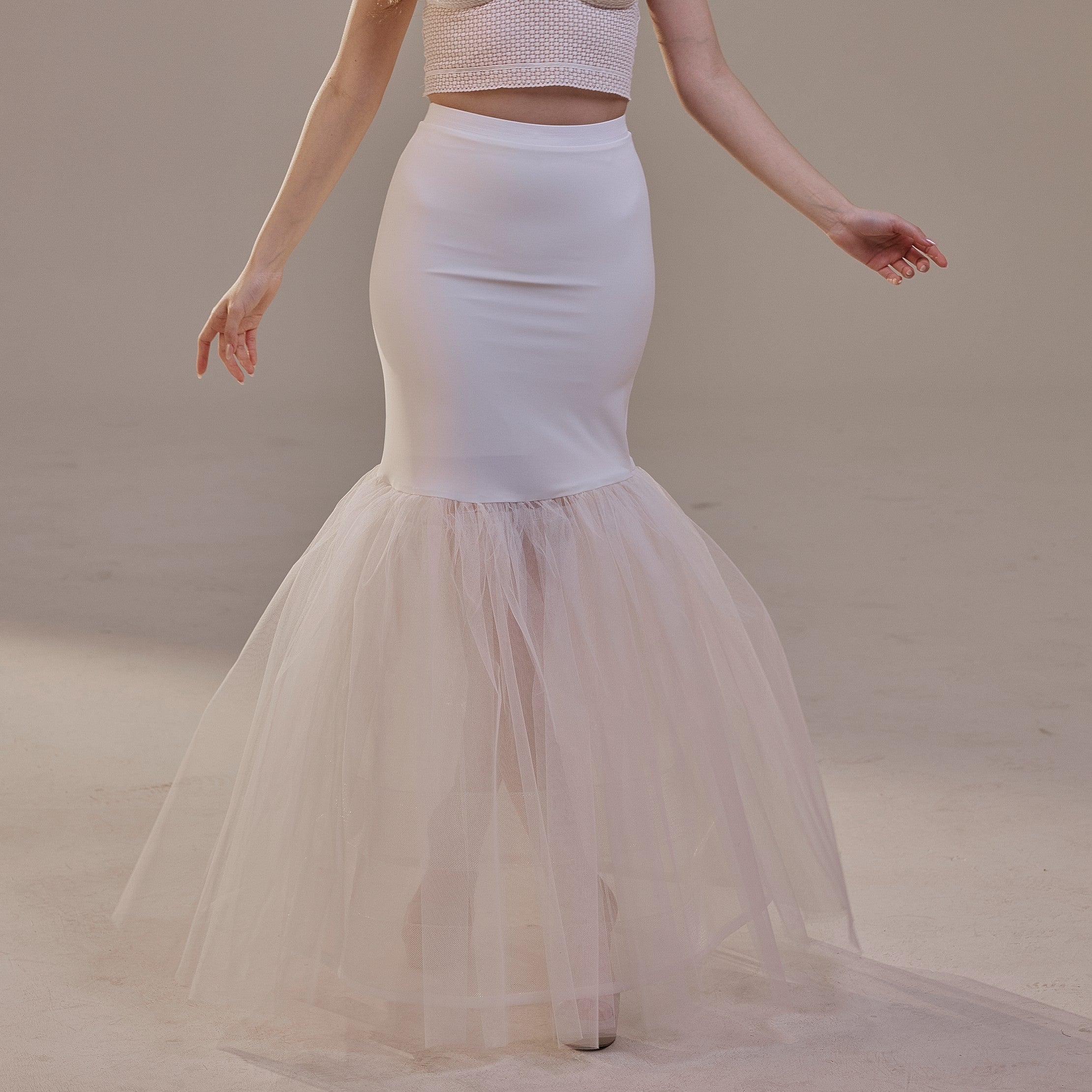 Mermaid Petticoat with Corsage and Hard Net Tulle Underskirt ,Wedding Crinoline with Petticoat Netting Fabric – Bridal Port, 
