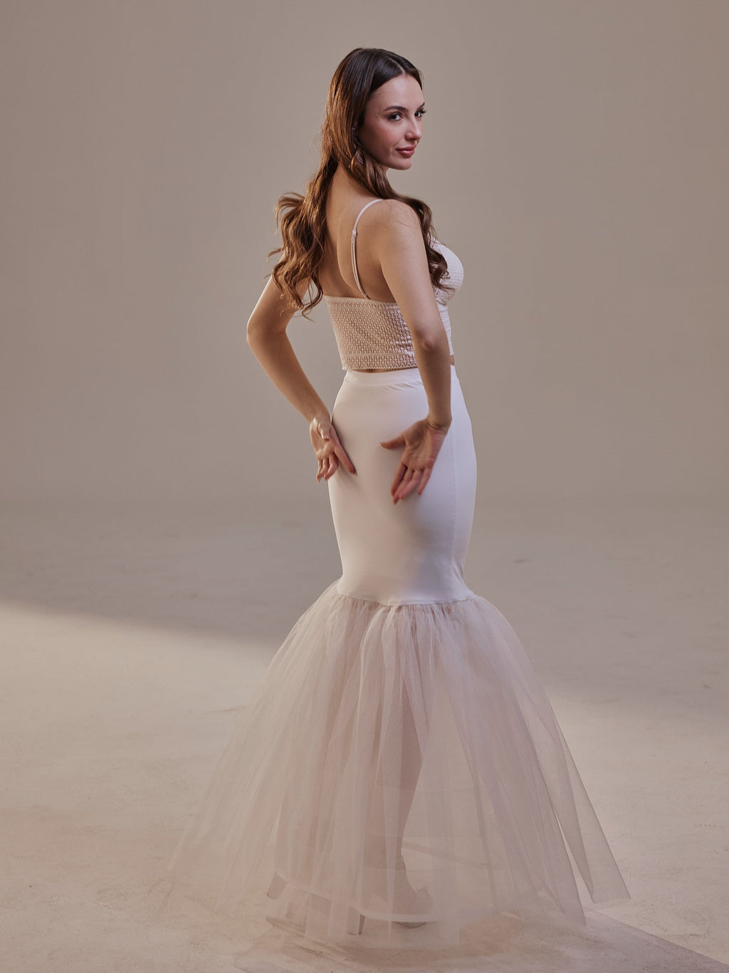 Mermaid Petticoat with Corsage and Hard Net Tulle Underskirt ,Wedding Crinoline with Petticoat Netting Fabric – Bridal Port, 