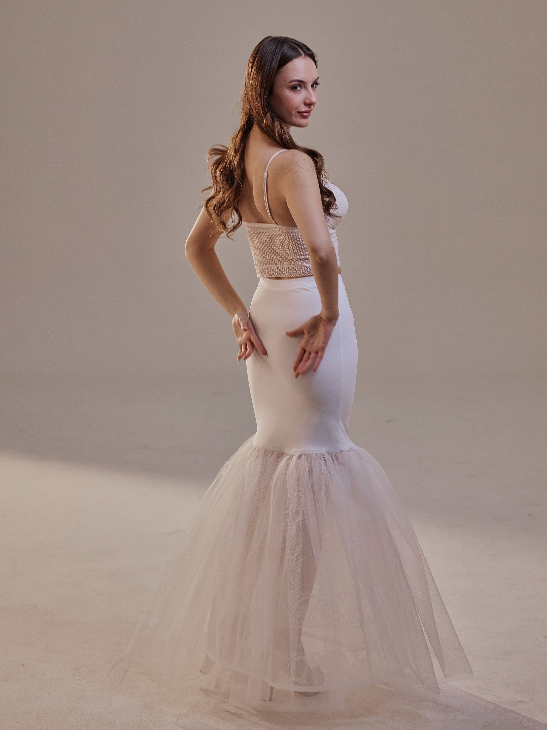 Mermaid Petticoat with Corsage and Hard Net Tulle Underskirt ,Wedding Crinoline with Petticoat Netting Fabric – Bridal Port, 