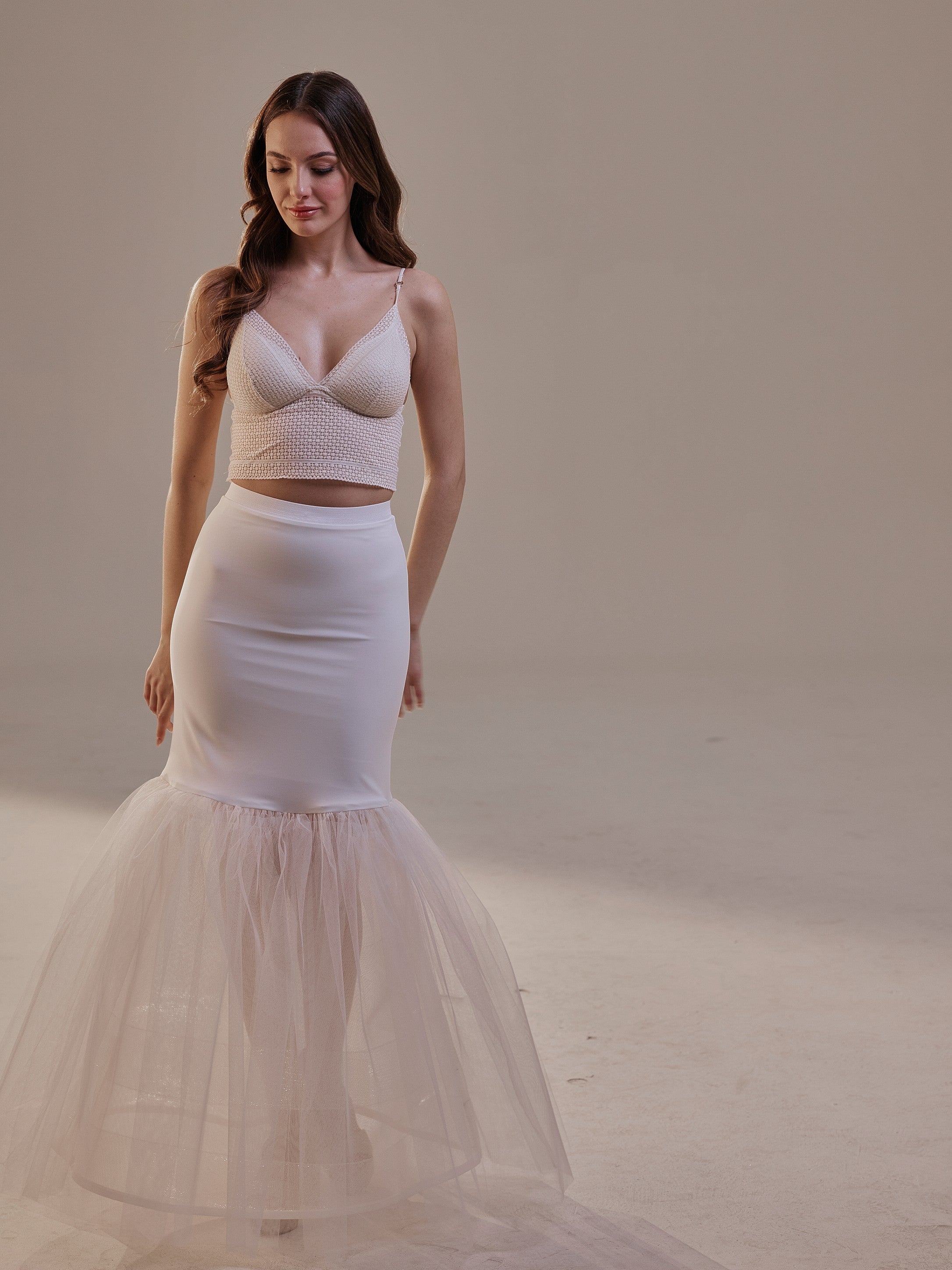 Mermaid Petticoat with Corsage and Hard Net Tulle Underskirt ,Wedding Crinoline with Petticoat Netting Fabric – Bridal Port, 