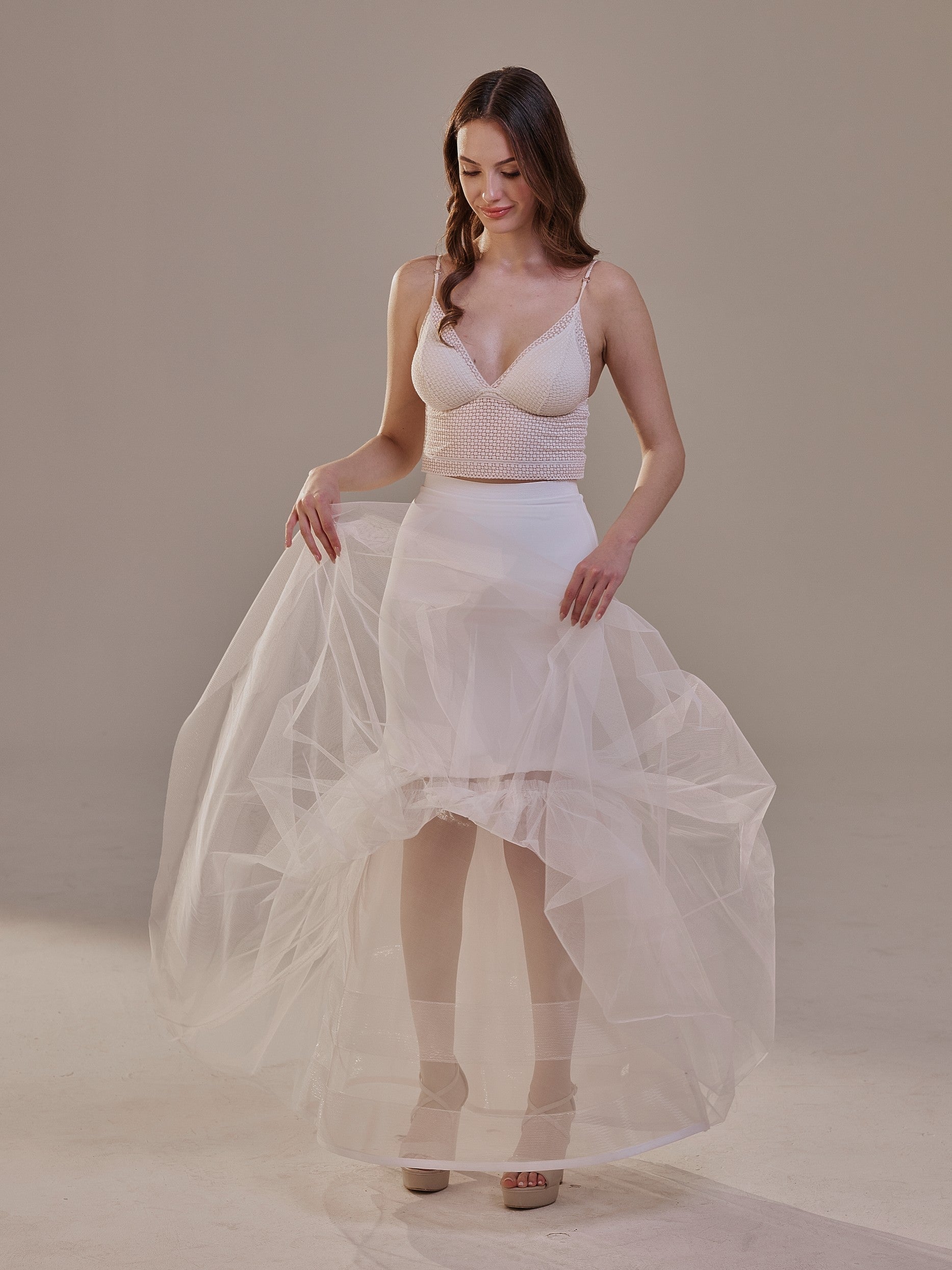 Mermaid Petticoat with Corsage and Hard Net Tulle Underskirt ,Wedding Crinoline with Petticoat Netting Fabric – Bridal Port, 