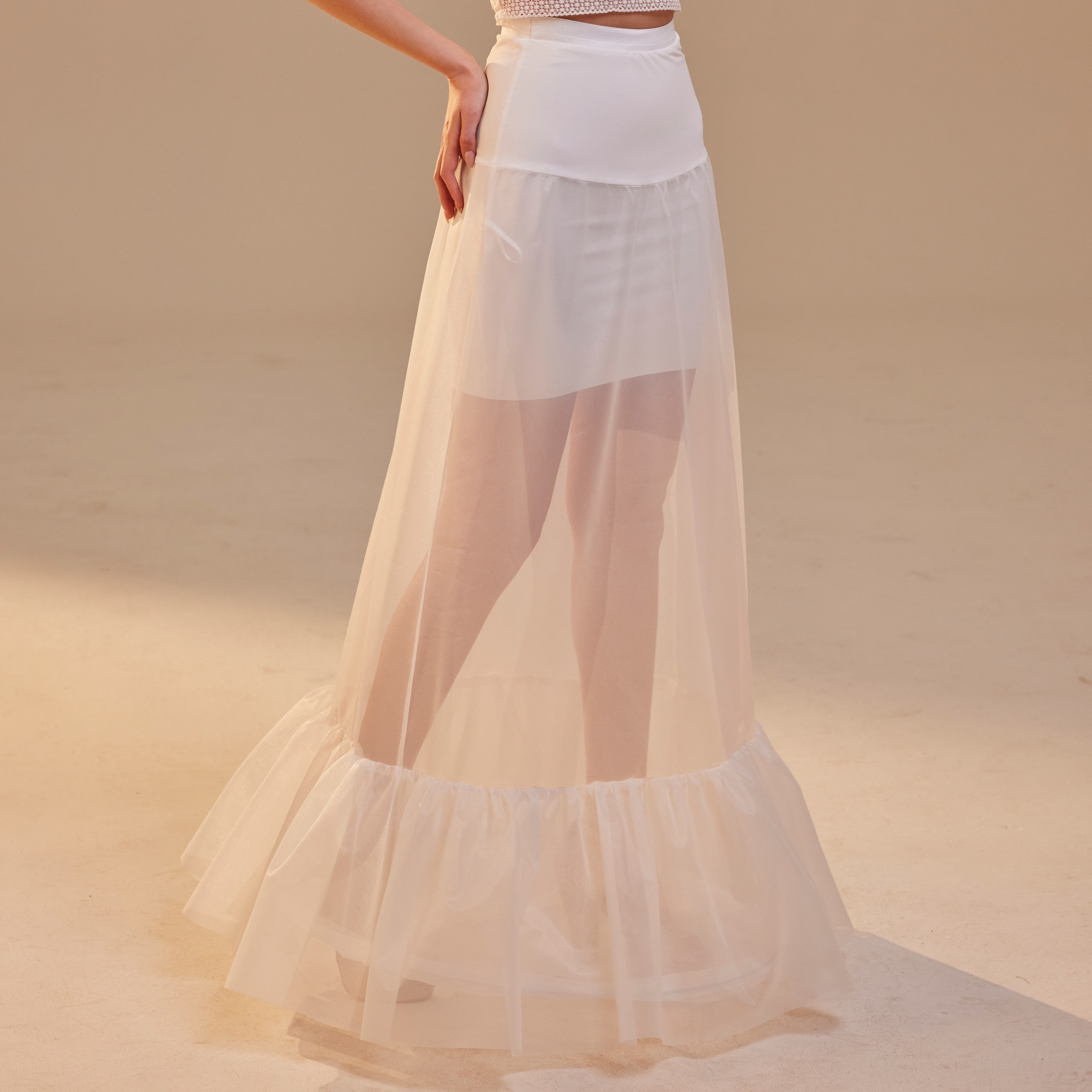 Mermaid Petticoat Skirt with Waist Corsage , Bridal Crinoline Slip – Bridal Port