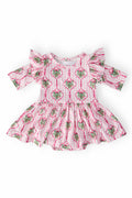 Mila & Rose ® Merry Mistletoe 3/4 Sleeve Twirl Flutter Bodysuit — main product shot