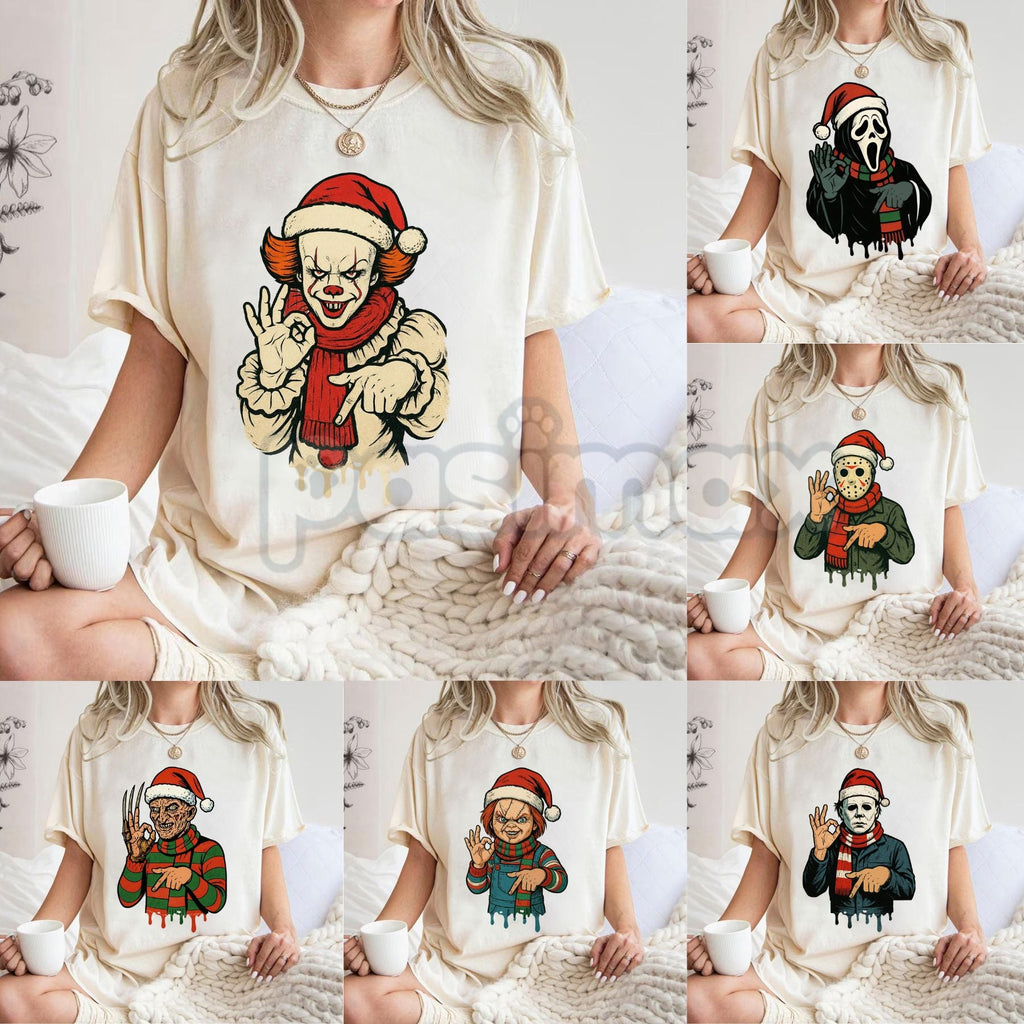 Pasimax Merry Creepmas "Six Seven" Hand Sign T-Shirt - Funny Christmas 6 7 Tee, Dark Humor Holiday Apparel — main product sho