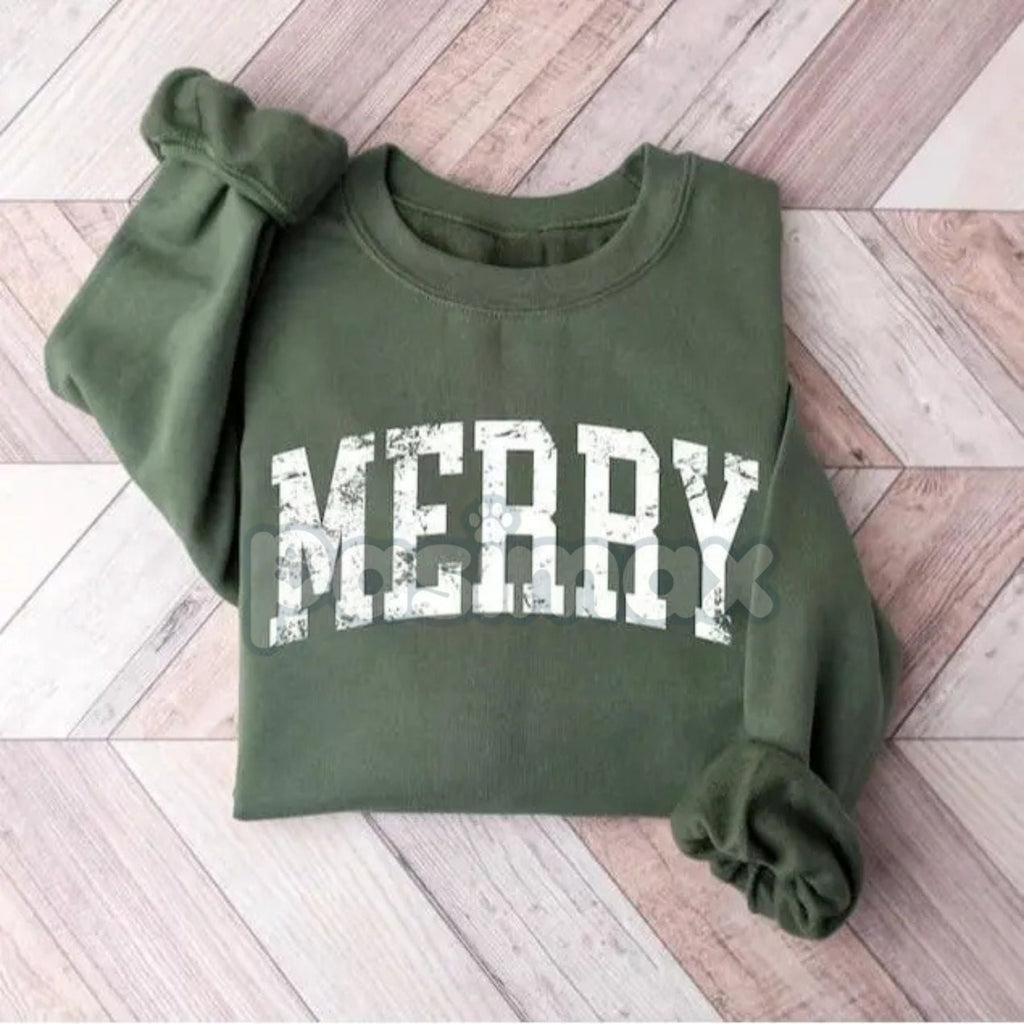 Pasimax Merry Sweatshirt – Simple Holiday Crewneck Sweater — main product shot