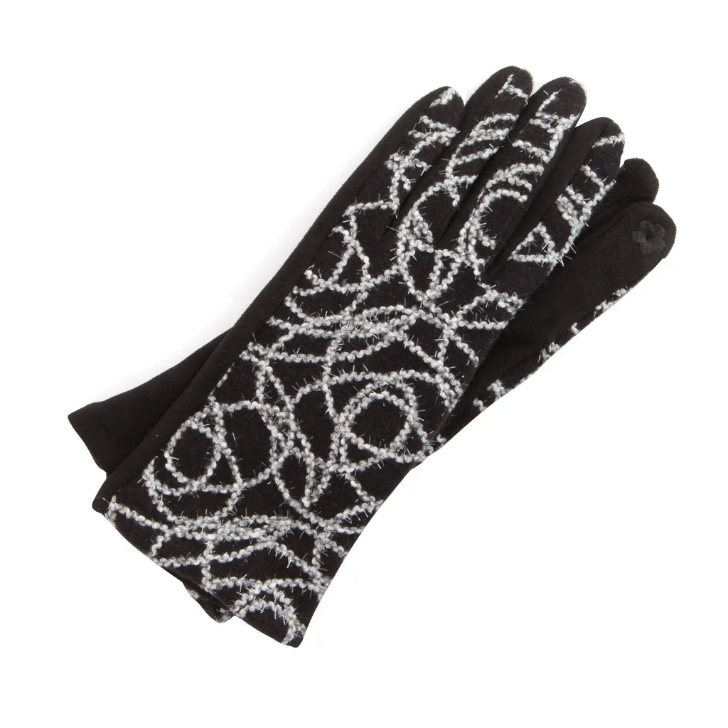 KADOU BOUTIQUE Metallic Swirl Gloves — side view