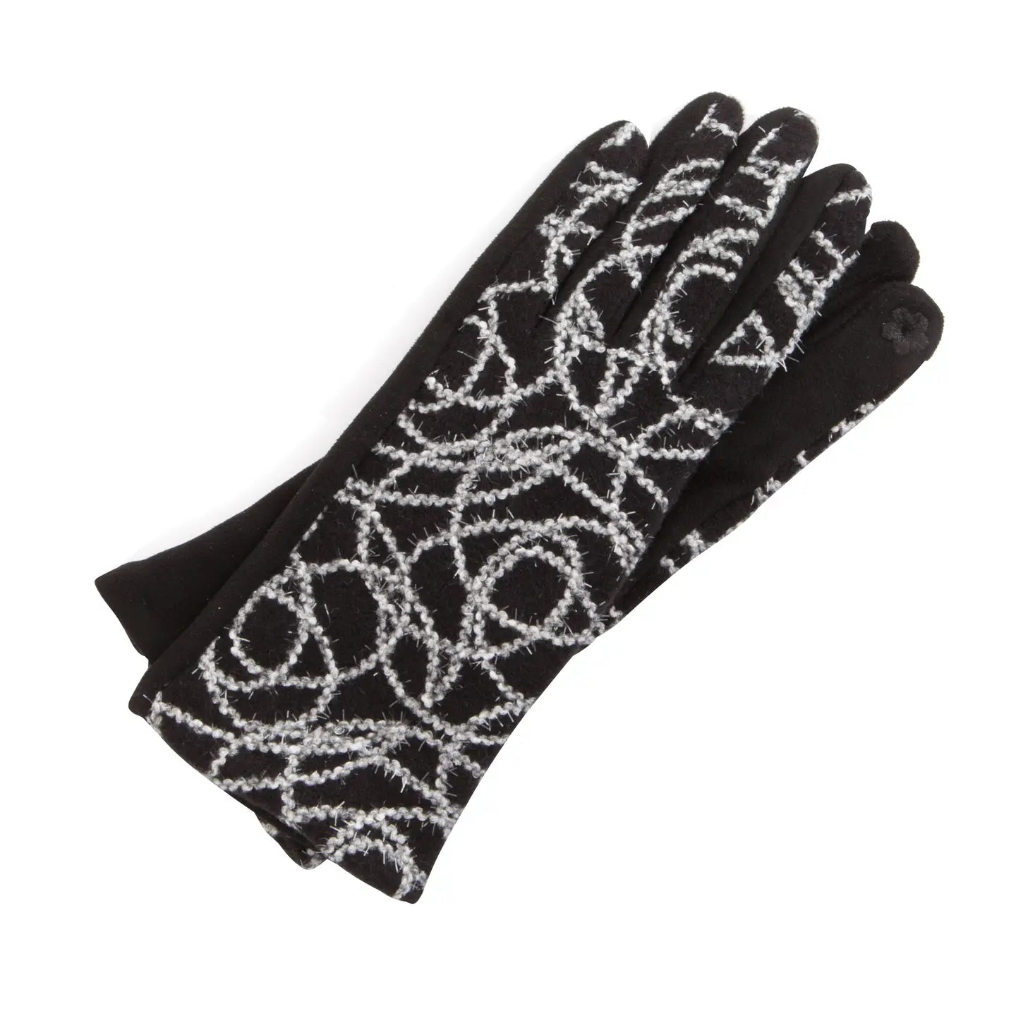 KADOU BOUTIQUE Metallic Swirl Gloves — side view